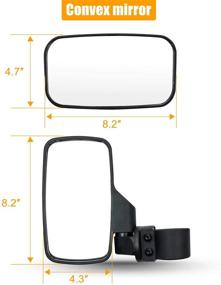 img 3 attached to 🪞 Rearview Side Mirror and Center Mirror Set for UTVs | 1.75" 2" Bar | Compatible with Polaris RZR Ranger, Can-Am Maverick, Yamaha Rhino, Kawasaki Honda Pioneer Talon, Arctic Cat