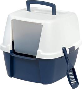 img 4 attached to 🚽 Optimized Large Hooded Corner Litter Box with Scoop by IRIS USA