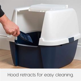 img 3 attached to 🚽 Optimized Large Hooded Corner Litter Box with Scoop by IRIS USA