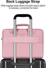 img 1 attached to 👜 MOSISO Pink Laptop Shoulder Bag: Compatible with MacBook Pro/Air 13 inch, 13-13.3 inch Notebook Computer, Polyester Sleeve with Back Trolley Belt