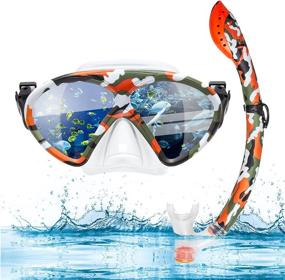 img 4 attached to WeaArco Snorkel Mask Set: Anti-Fog Gear for Adults and Kids, Ideal for Scuba Diving, Snorkeling, and Swimming with 180° Panoramic View Goggle