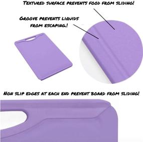 img 2 attached to 🍽️ Non-Slip Poly Cutting Board with Juice Groove - Dishwasher Safe, BPA Free, Plastic, Kitchen Tool, Non-Porous Surface (11"x8", Solid Purple)