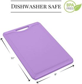 img 3 attached to 🍽️ Non-Slip Poly Cutting Board with Juice Groove - Dishwasher Safe, BPA Free, Plastic, Kitchen Tool, Non-Porous Surface (11"x8", Solid Purple)