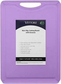 img 4 attached to 🍽️ Non-Slip Poly Cutting Board with Juice Groove - Dishwasher Safe, BPA Free, Plastic, Kitchen Tool, Non-Porous Surface (11"x8", Solid Purple)