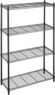 📚 supreme 4 tier shelving by whitmor with adjustable shelves and leveling feet - black logo