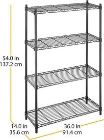 img 1 attached to 📚 Supreme 4 Tier Shelving by Whitmor with Adjustable Shelves and Leveling Feet - Black