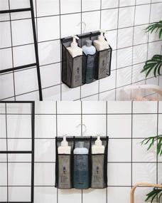 img 1 attached to 🛁 ALYER Hanging Mesh Shower Caddy: Convenient Bathroom Toiletry Organizer in Black