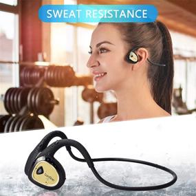 img 2 attached to 🎧 LonFine Air - Lightweight Open Ear Wireless Bone Conduction Headphones with Built-in Microphones. Ideal for Running, Cycling, Hiking, Outdoor Calls &amp; Sweat Resistance. Painless Wearing Bluetooth Headsets.