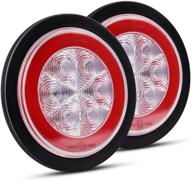 🚦 mictuning 5 inch led round trailer tail light kit - amber red stop turn brake light for rv truck boat (set of 2) logo