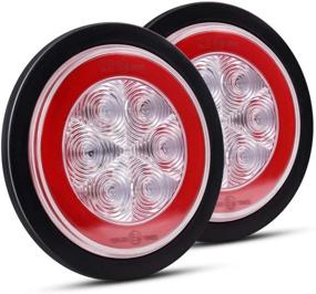 img 4 attached to 🚦 MICTUNING 5 Inch LED Round Trailer Tail Light Kit - Amber Red Stop Turn Brake Light for RV Truck Boat (Set of 2)