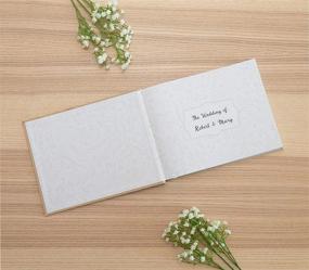 img 2 attached to Linen Beige Wedding Guest Book with White Script - Elegant & Rustic Decor for Simple Weddings, Bridal Showers & Ivory-themed Events