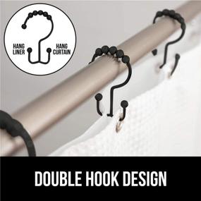 img 3 attached to 🦍 Gorilla Grip Shower Curtain Hooks - Set of 12 Stainless Steel Rust Resistant Rings for Bathroom Hanging Rods