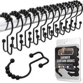 img 4 attached to 🦍 Gorilla Grip Shower Curtain Hooks - Set of 12 Stainless Steel Rust Resistant Rings for Bathroom Hanging Rods