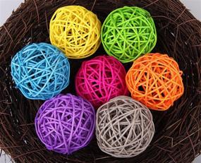 img 2 attached to 🪴 USFEEL 10pcs Handmade Wicker Rattan Balls - Decorative Crafts for Garden, Wedding, Party - Vase Fillers, Rabbits, Parrot and Bird Toys (5CM, 9# Grey)