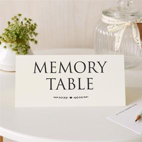 img 2 attached to 🕊️ ANGEL & DOVE Set of 2 Card Signs: 'Memory Table' & 'Please Share Your Special Memories Here' in Ivory - Perfect for Funeral Condolence Book, Memorial, Celebration of Life