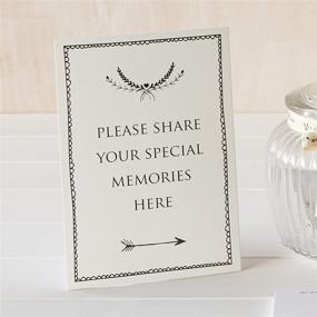 img 3 attached to 🕊️ ANGEL & DOVE Set of 2 Card Signs: 'Memory Table' & 'Please Share Your Special Memories Here' in Ivory - Perfect for Funeral Condolence Book, Memorial, Celebration of Life