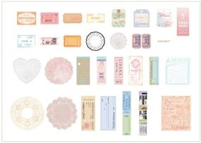 img 1 attached to 🎟️ 60-Piece Vintage Paper Sticker Set - Retro Stamp Ticket Style Adhesive Decorative Label for Scrapbooking, Stationery, Art Projects, Albums, Crafts, Planners, Letters, Travel Journals, Gifts, and Packing (Size B)