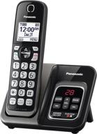 panasonic expandable cordless phone system with call block and answering machine - 1 cordless handsets - kx-tgd530m (metallic black) logo