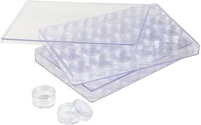 img 4 attached to 📦 24pc Screw-Top Clear Bead Storage Organizer Case for Embroidery Diamond Painting, Art Craft Jewelry Accessories – 2 Pack