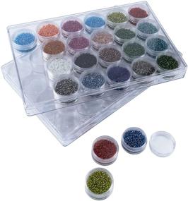 img 1 attached to 📦 24pc Screw-Top Clear Bead Storage Organizer Case for Embroidery Diamond Painting, Art Craft Jewelry Accessories – 2 Pack