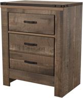 🔌 trinell rustic nightstand with usb charging - signature design by ashley, warm brown logo