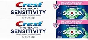 img 4 attached to Crest Sensitivity Whitening Toothpaste with Minty Fresh Scope, 6 oz - Pack of 2 Tubes