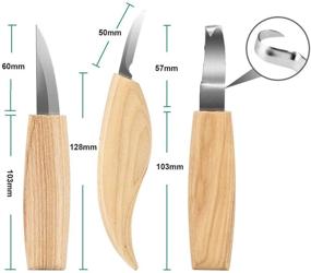 img 3 attached to 🔪 Allnice Wood Carving Tools 5 in 1 Carving Set- Perfect for Beginners and Professionals: Includes Carving Hook Knife, Whittling Knife, Chip Carving Knife, Carving Knife Sharpener and more!