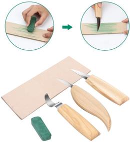 img 1 attached to 🔪 Allnice Wood Carving Tools 5 in 1 Carving Set- Perfect for Beginners and Professionals: Includes Carving Hook Knife, Whittling Knife, Chip Carving Knife, Carving Knife Sharpener and more!