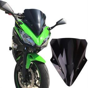 img 4 attached to 🏍️ Кемимото Ветровое стекло/воздушное стекло для Ninja 650 Чёрное — подходит для моделей 2017-2019.