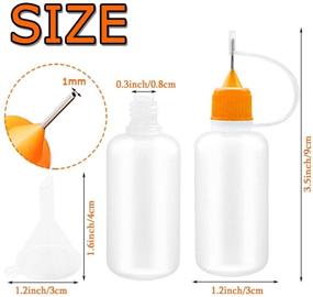 img 3 attached to 🖌️ Needle Tip Glue Bottles 30 Pack - 1oz/30ml Translucent Precision Applicator Bottle with 6 Color Tips and 6 Mini Funnels - Ideal for Acrylic Painting, Ink, and Liquid Crafts