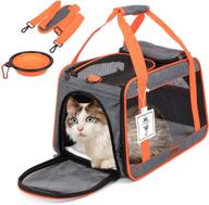 🐱 aiperro airline approved cat carrier - soft sided pet travel bag with 4 doors for small dogs, puppies, and kittens - includes foldable bowl and convenient storage pockets logo