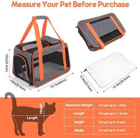 img 3 attached to Переноска для кошек AIPERRO, одобренная авиакомпаниями - мягкая сумка для путешествий с 4 дверями для маленьких собак, щенков и котят - включает складную миску и удобные карманы для хранения