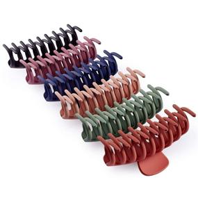 img 4 attached to 💇 Large Hair Claw Clips for Thick Hair - Strong Hold, Non-Slip (6PCS)