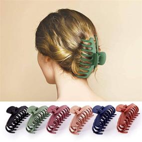 img 3 attached to 💇 Large Hair Claw Clips for Thick Hair - Strong Hold, Non-Slip (6PCS)