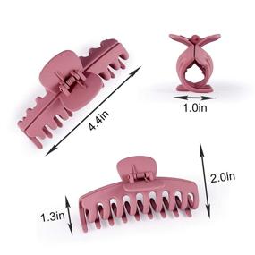 img 2 attached to 💇 Large Hair Claw Clips for Thick Hair - Strong Hold, Non-Slip (6PCS)