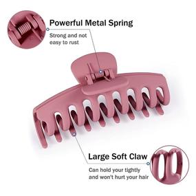 img 1 attached to 💇 Large Hair Claw Clips for Thick Hair - Strong Hold, Non-Slip (6PCS)