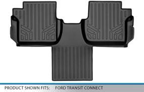 img 2 attached to 🚗 Premium Quality SMARTLINER Custom Fit 2nd Row Floor Mat Liners in Black for 2014-2021 Transit Connect with 2nd Row Bucket Seats and Carpet Flooring