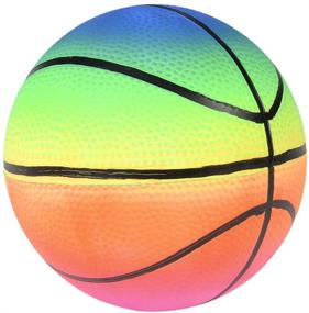 img 1 attached to 🏀 Inflatable Basketball - Vibrant Rainbow Sports Balls