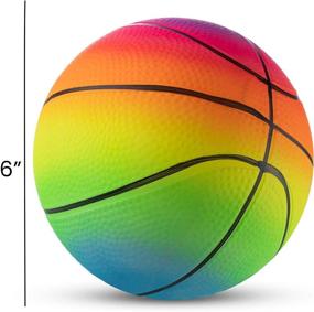 img 3 attached to 🏀 Inflatable Basketball - Vibrant Rainbow Sports Balls