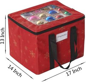 img 3 attached to 🎄 Micoe Christmas Ball Storage Bag - Patterned, Fits 3" and 4" Christmas Balls, Red