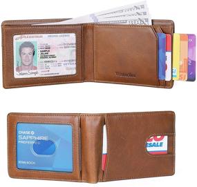 img 2 attached to 🔒 Ultimate Protection: Leather Wallet with Billfold Pocket Blocking