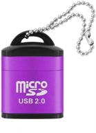 🔮 cotchear фиолетовый мини usb 2.0 картридер - высокоскоростной адаптер micro sd для чтения tf/microsd карт - картридер с пластиковой крышкой и кольцом для ключей логотип