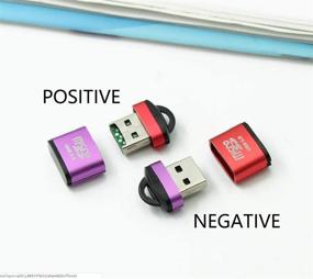 img 3 attached to 🔮 Cotchear фиолетовый мини USB 2.0 картридер - высокоскоростной адаптер Micro SD для чтения TF/MicroSD карт - картридер с пластиковой крышкой и кольцом для ключей