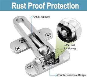 img 1 attached to 🔒 Замок Tidorlou Door Lock Latch: Цепной замок из нержавеющей стали с матовой отделкой для повышенной безопасности дома и отеля.