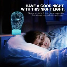 img 4 attached to 🌟 Iron Man 3D Night Light: XXMANX LED 7 Colors Touch Lamp with Crack Base- Perfect Bedside Decor for Boys! (Iron Man Type 3)