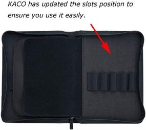 img 3 attached to 🖋️ Waterproof Canvas Pen Holder Display Pouch Bag - 10 Slots Fountain Pen Case in Black by KACO