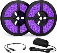 🎉 onforu 32.8ft led black light strip kit - 600 units lamp beads, 12v flexible blacklight fixturess, 10m led ribbon for indoor fluorescent dance party, stage lighting, body paint логотип