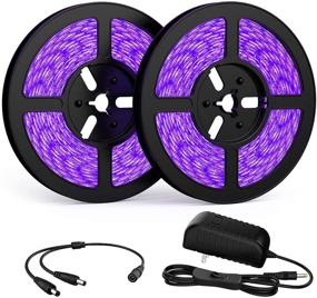 img 4 attached to 🎉 Onforu 32.8ft LED Black Light Strip Kit - 600 Units Lamp Beads, 12V Flexible Blacklight Fixturess, 10m LED Ribbon for Indoor Fluorescent Dance Party, Stage Lighting, Body Paint