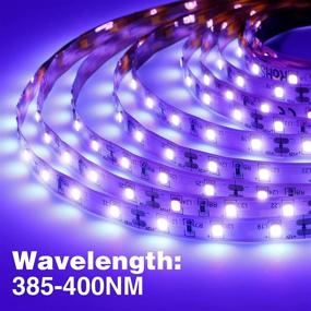 img 2 attached to 🎉 Onforu 32.8ft LED Black Light Strip Kit - 600 Units Lamp Beads, 12V Flexible Blacklight Fixturess, 10m LED Ribbon for Indoor Fluorescent Dance Party, Stage Lighting, Body Paint