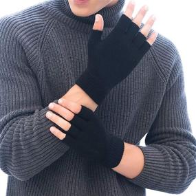 img 1 attached to 🧤 Finger Touchscreen Stretchy Mittens: The Ultimate Fingerless Solution for Tech-Savvy Individuals